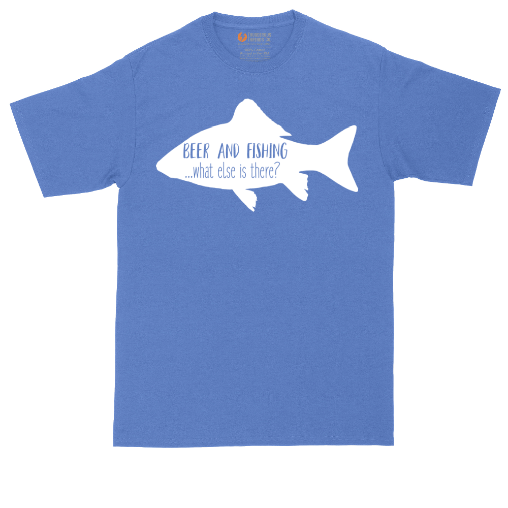 Beer and Fishing What Else is There tall t-shirt for men in Heather Royal