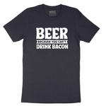 Beer Because You Can't Drink Bacon tee - Deep Navy