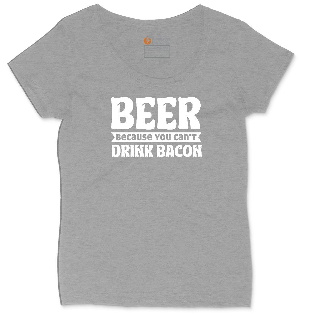 Beer Because You Can't Drink Bacon Ladies Curvy Tee - Granite Heather