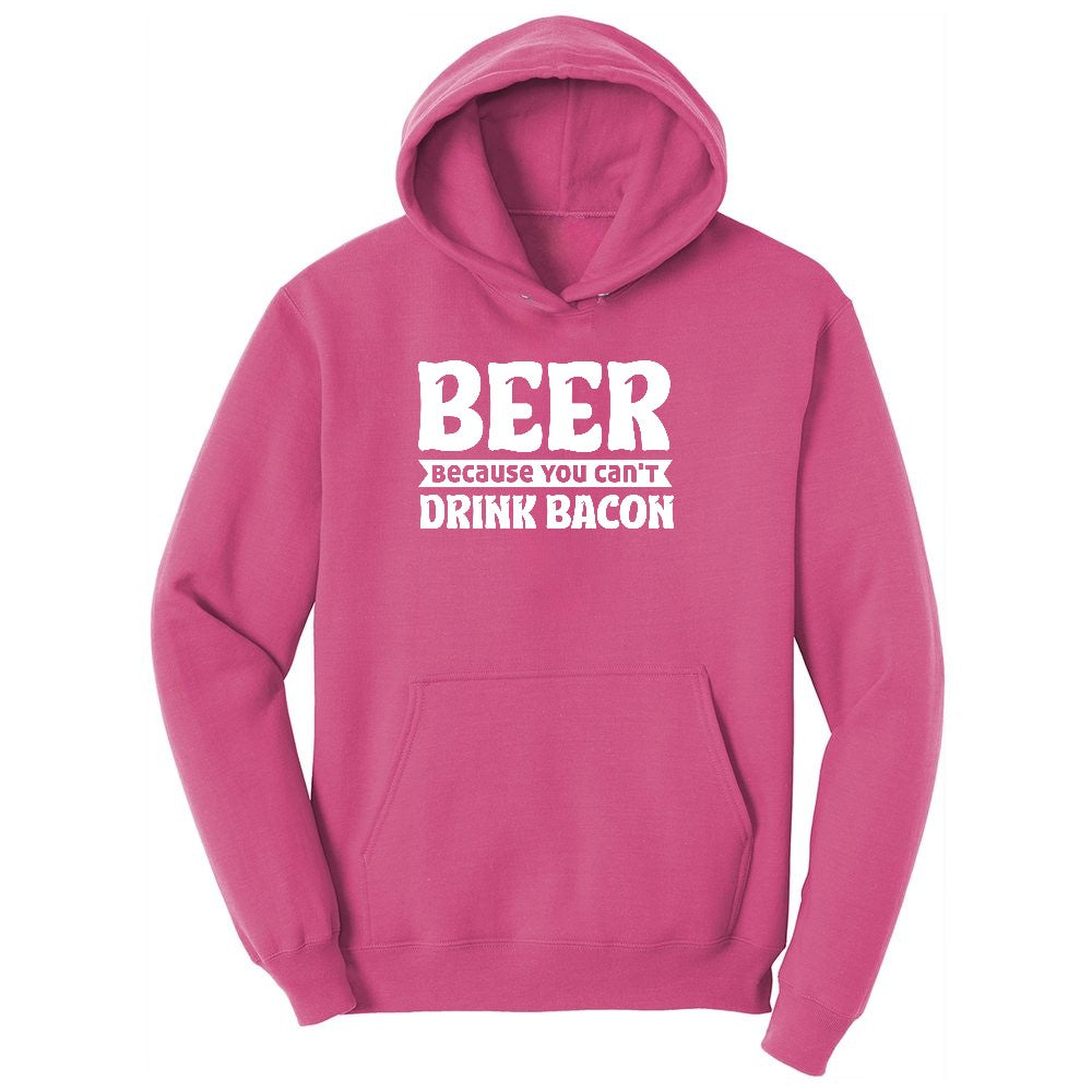Beer Because You Can't Drink Bacon Ladies Hoodie - Sangria