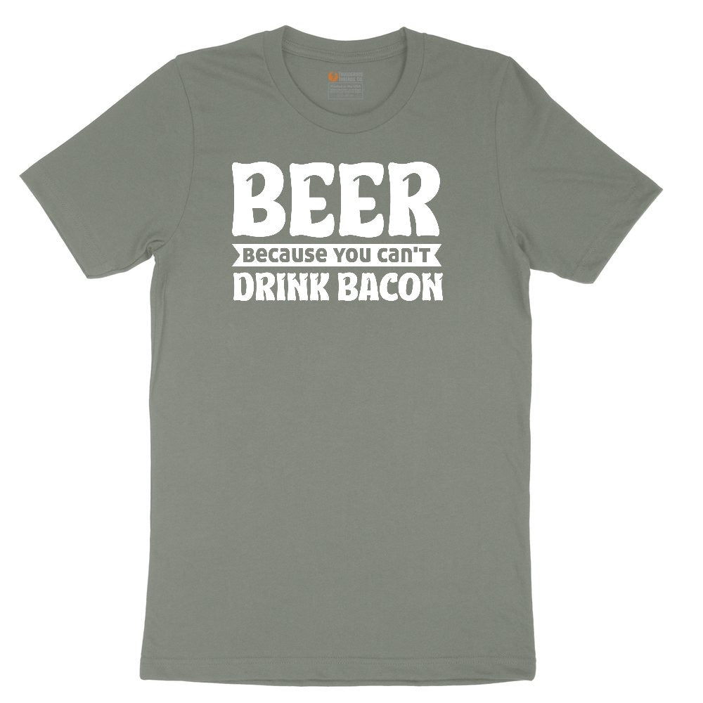 Beer Because You Can't Drink Bacon Ladies Short Sleeve Tee - Bamboo Blackout