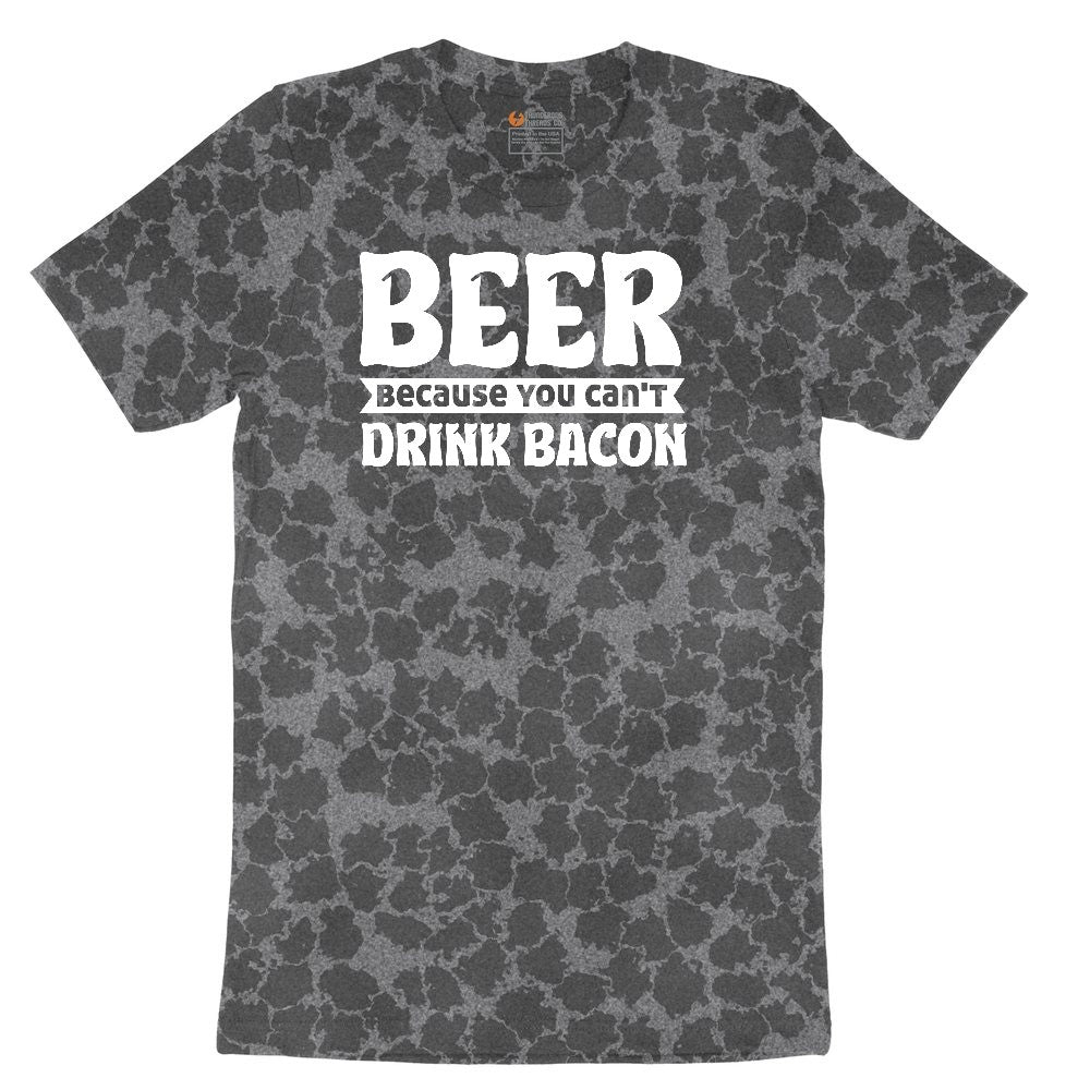 Beer Because You Can't Drink Bacon Ladies Short Sleeve Tee - Black Leopard