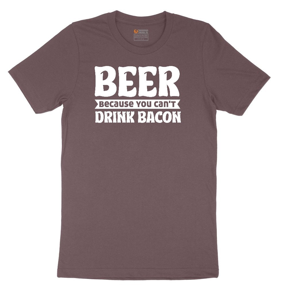 Beer Because You Can't Drink Bacon Ladies Short Sleeve Tee - Sangria Blackout