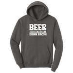 Beer Because You Can't Drink Bacon Hoodie - Charcoal