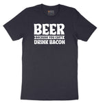 Beer Because You Can't Drink Bacon Short Sleeve Tee - Deep Navy
