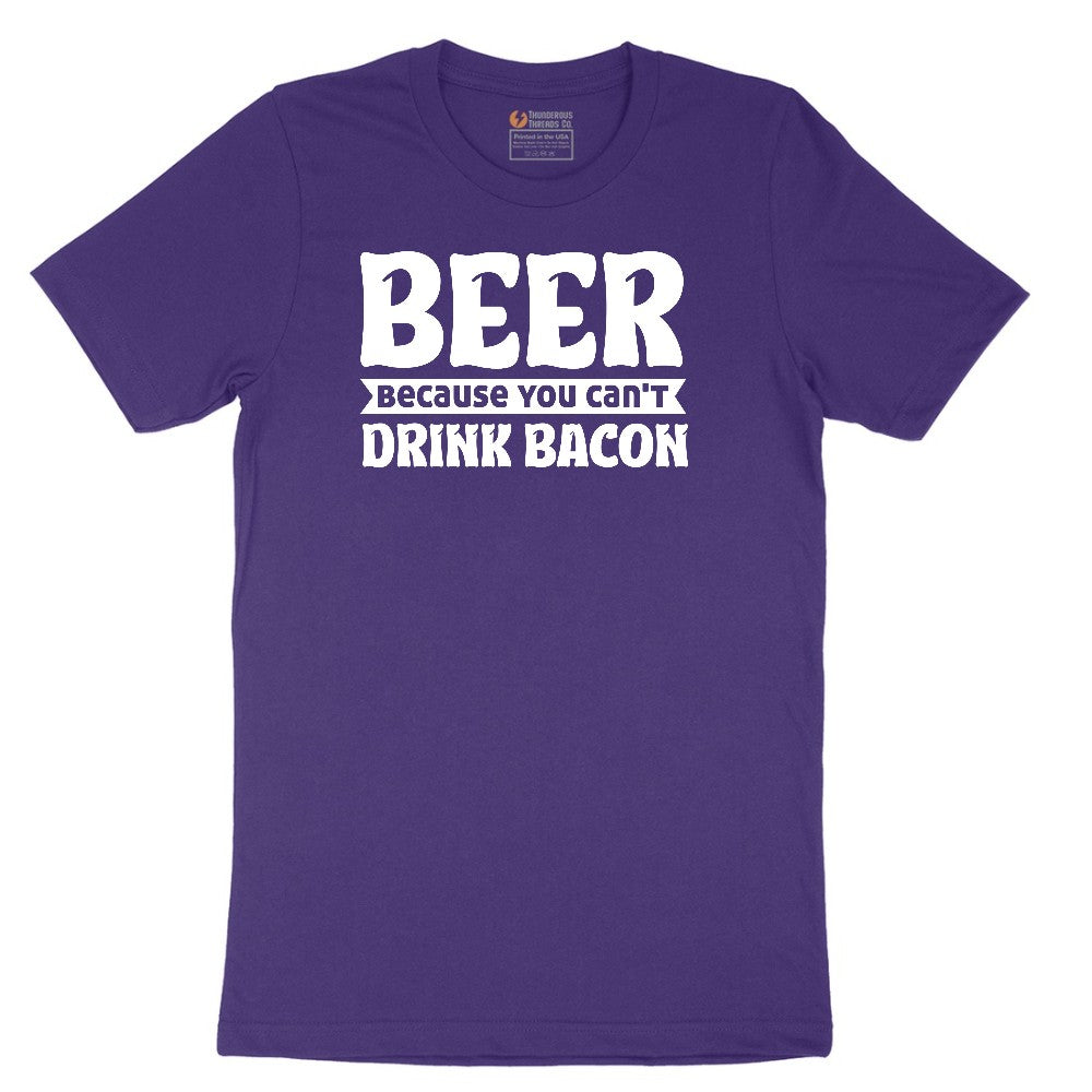Beer Because You Can't Drink Bacon Short Sleeve Tee - Team Purple