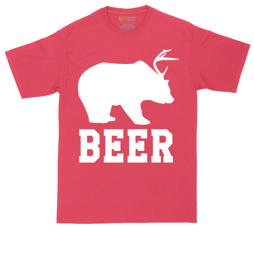 Beer tall t-shirt for men in Heather Red