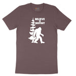 Believe in Bigfoot Ladies Short Sleeve Tee - Sangria Blackout