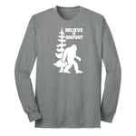 Believe in Bigfoot Long Sleeve Tee - Athletic Grey