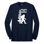 Believe in Bigfoot Long Sleeve Tee - Navy