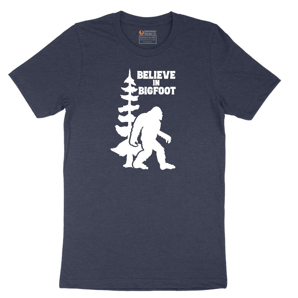 Believe in Bigfoot Short Sleeve Tee - Heather Navy