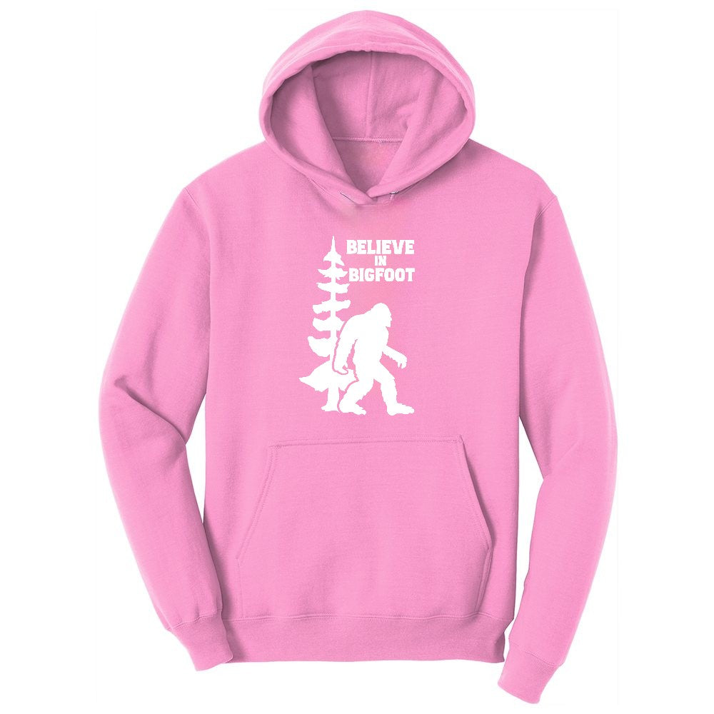 Believe in Bigfoot Youth Hoodie - Candy Pink