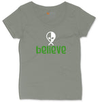 Believe Ladies Curvy Tee - Bamboo Blackout
