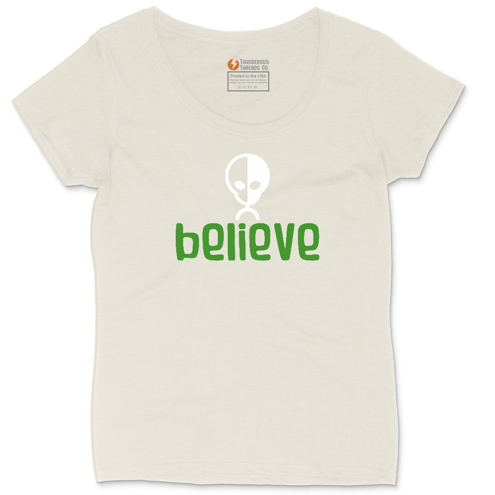 Believe Ladies Curvy Tee - Natural Heather