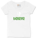 Believe Ladies Curvy Tee - White