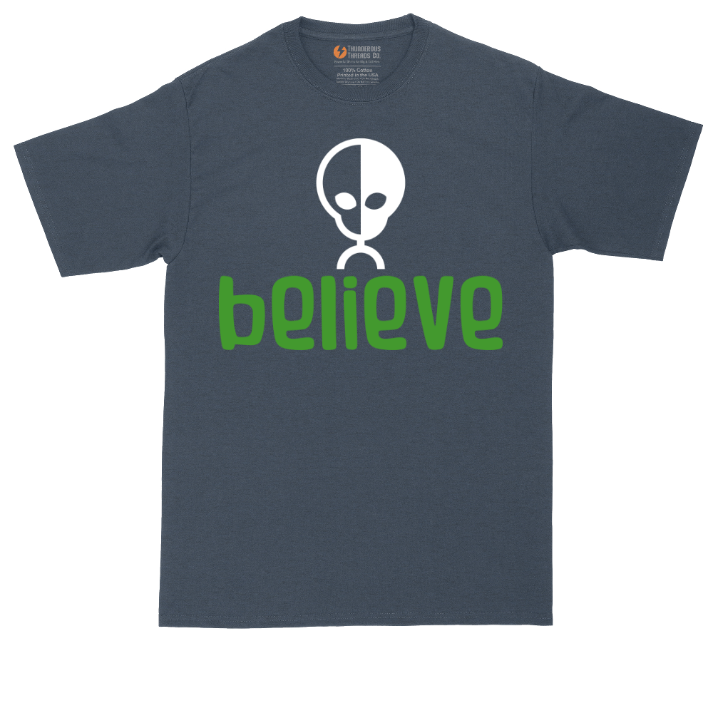 Believe tall t-shirt for men in Heather Navy