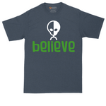 Believe tall t-shirt for men in Heather Navy