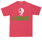 Believe tall t-shirt for men in Heather Red