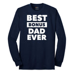 Best Bonus Dad Long Sleeve Tee - Navy