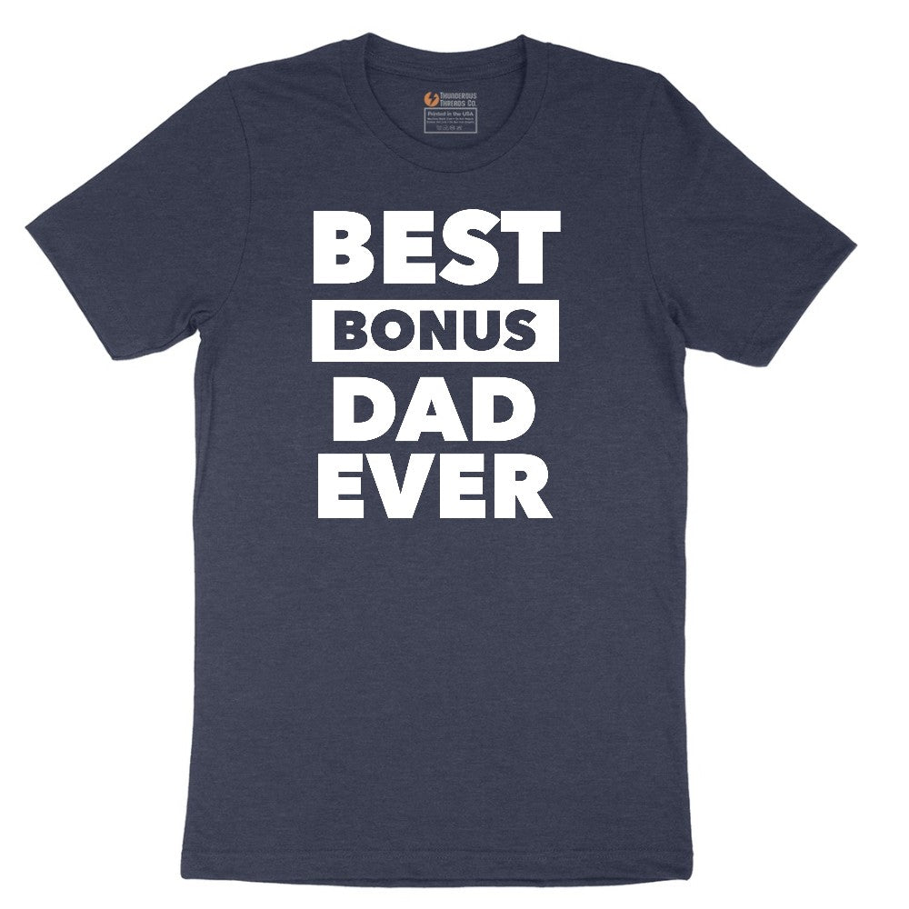 Best Bonus Dad Short Sleeve Tee - Heather Navy