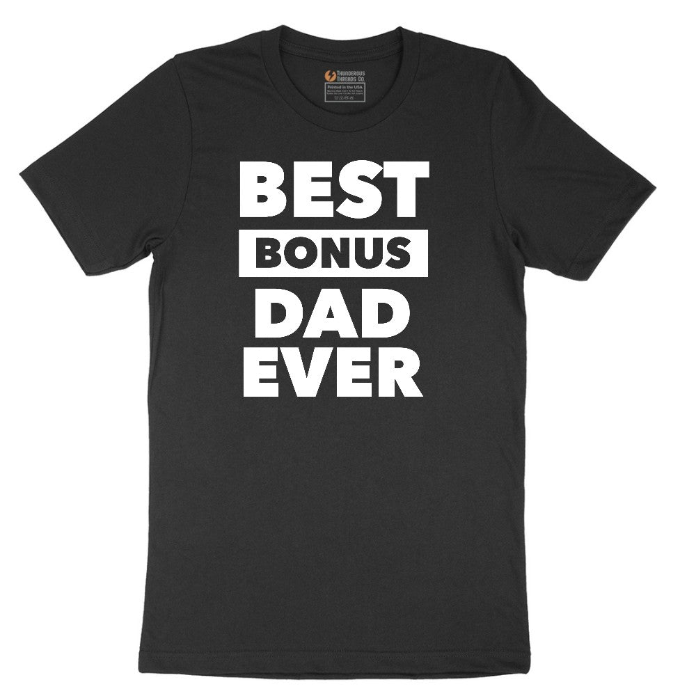 Best Bonus Dad Short Sleeve Tee - Jet Black
