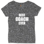 Best Coach Ever Ladies Curvy Tee - Black Leopard
