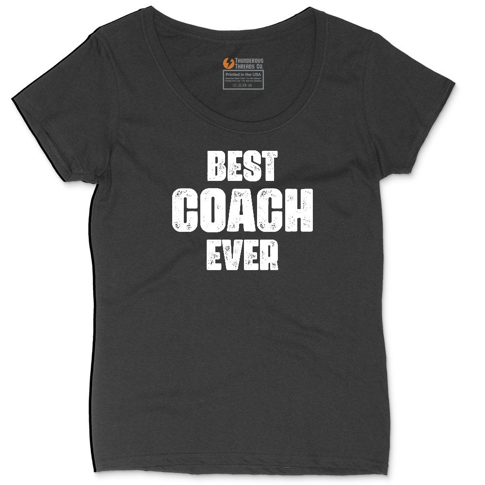 Best Coach Ever Ladies Curvy Tee - Black