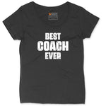 Best Coach Ever Ladies Curvy Tee - Black