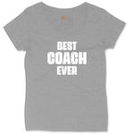 Best Coach Ever Ladies Curvy Tee - Granite Heather