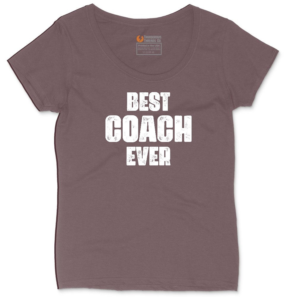 Best Coach Ever Ladies Curvy Tee - Sangria Blackout