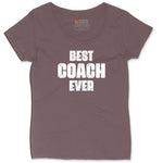 Best Coach Ever Ladies Curvy Tee - Sangria Blackout