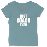 Best Coach Ever Ladies Curvy Tee - Surf Blackout