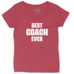 Best Coach Ever Ladies Curvy Tee - Vintage Red