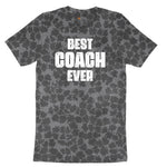 Best Coach Ever Ladies Short Sleeve Tee - Black Leopard