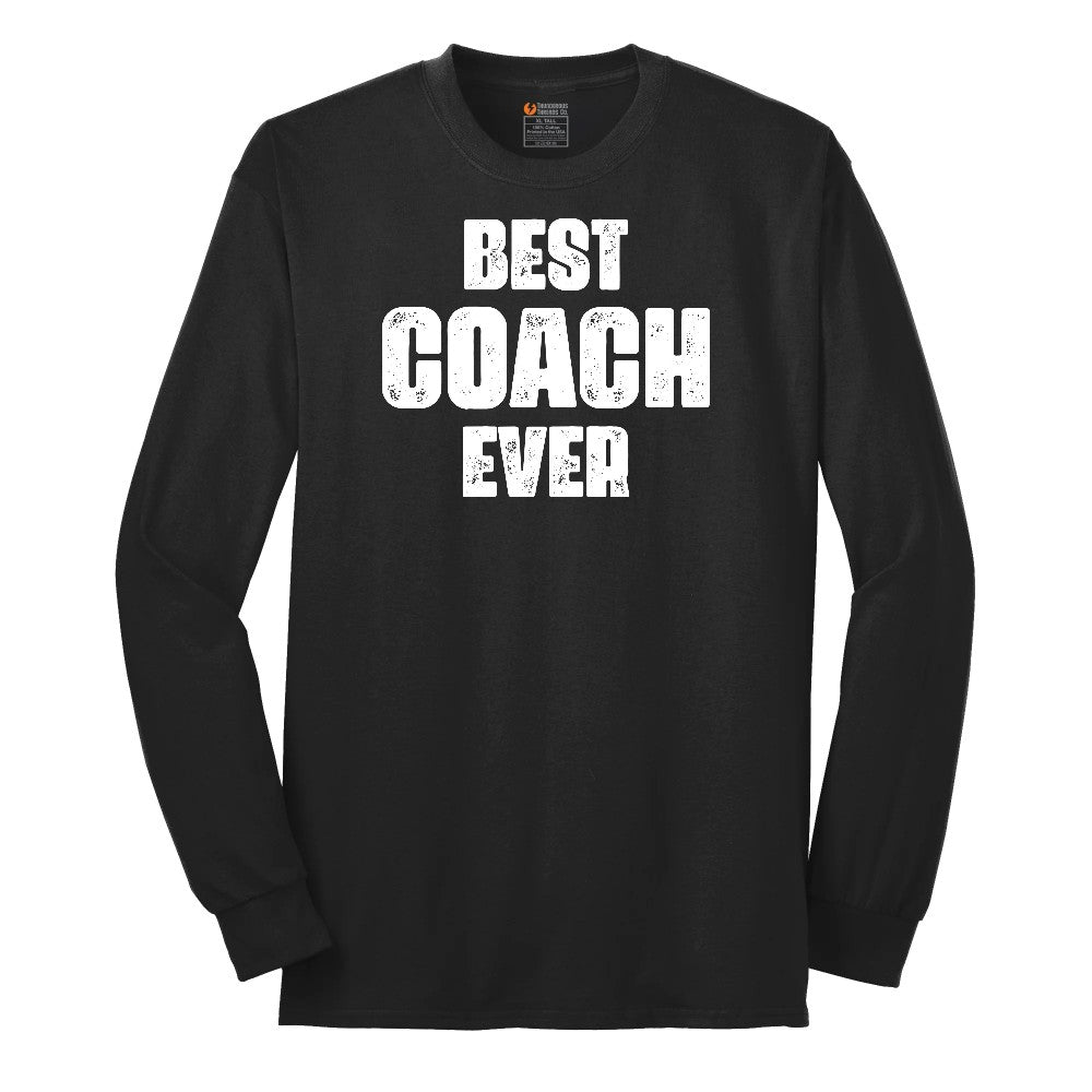 Best Coach Ever Long Sleeve Tee - Jet Black