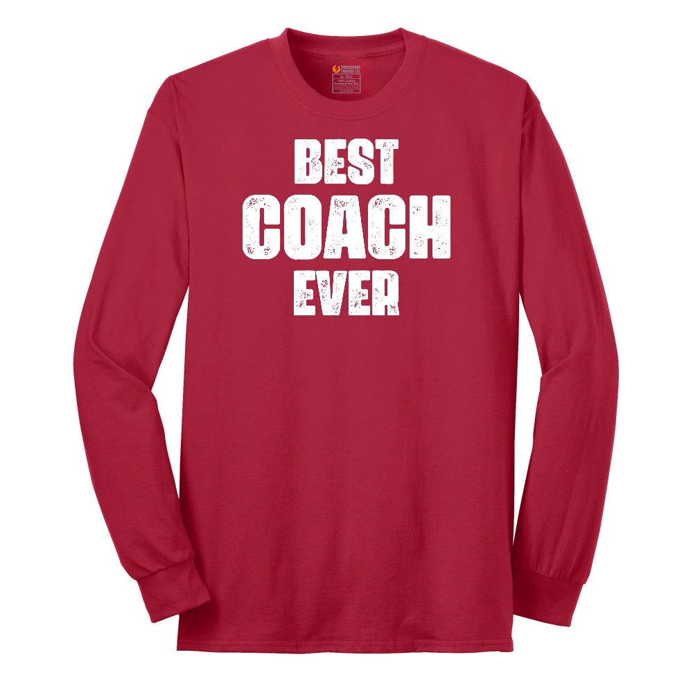 Best Coach Ever Long Sleeve Tee - Red