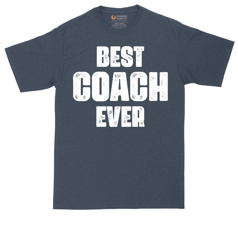 Best Coach Ever tall t-shirt for men in Heather Navy