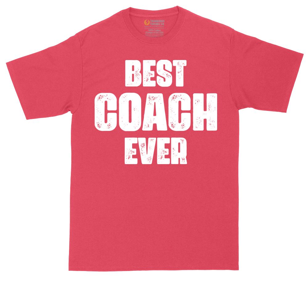 Best Coach Ever tall t-shirt for men in Heather Red
