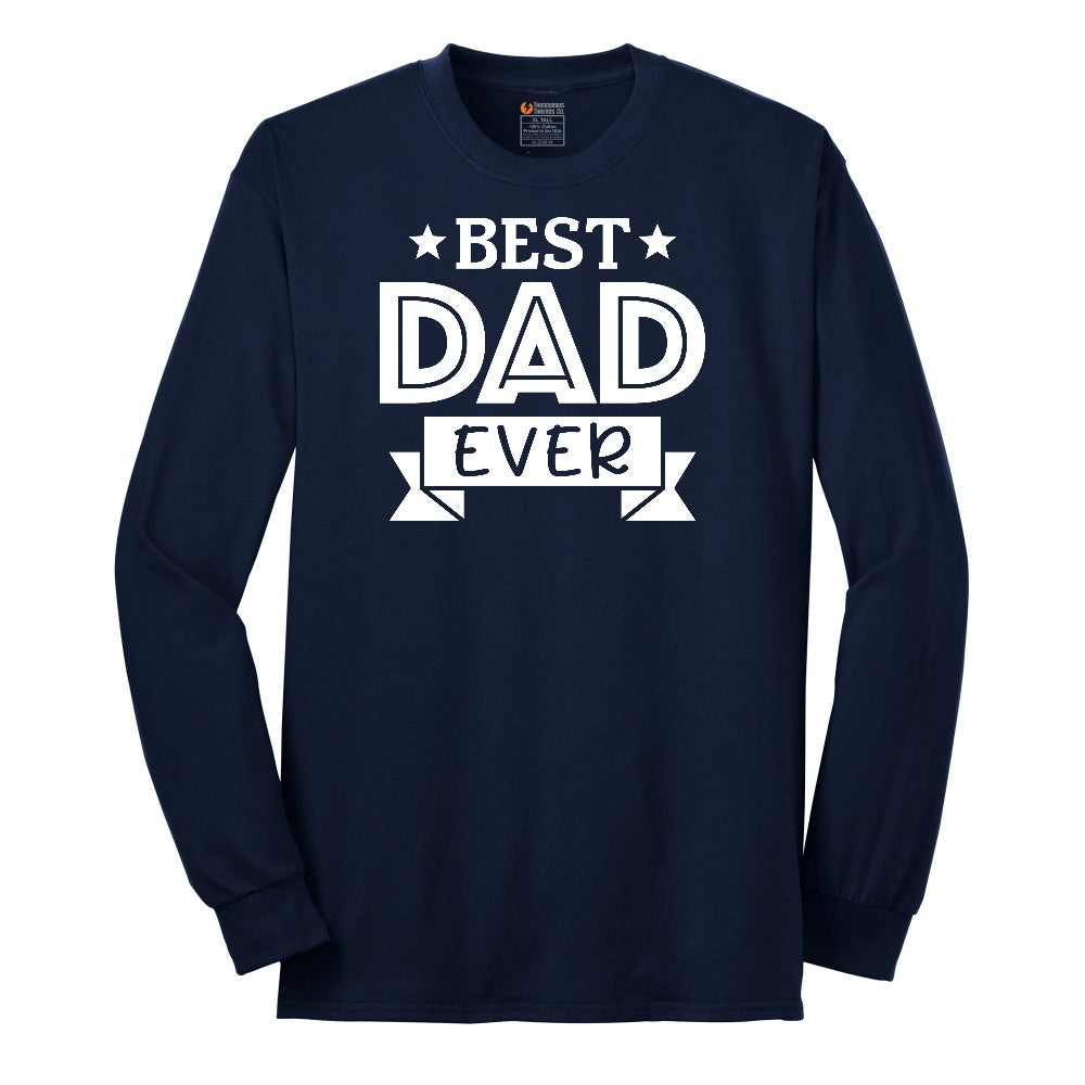 Best Dad Ever Long Sleeve Tee - Navy