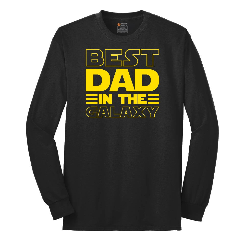 Best Dad in the Galaxy Long Sleeve Tee - Jet Black