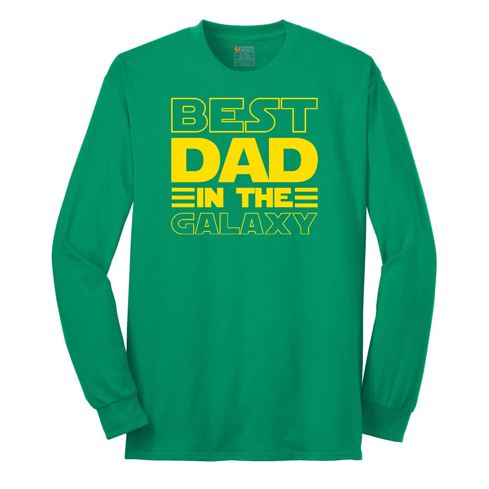 Best Dad in the Galaxy Long Sleeve Tee - Kelly Green