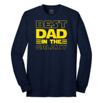 Best Dad in the Galaxy Long Sleeve Tee - Navy
