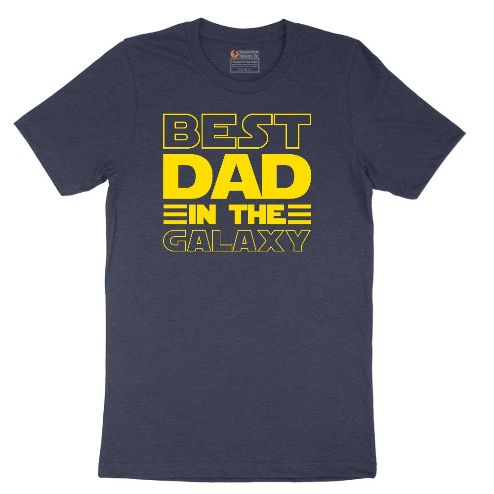 Best Dad in the Galaxy Short Sleeve Tee - Heather Navy