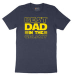 Best Dad in the Galaxy Short Sleeve Tee - Heather Navy