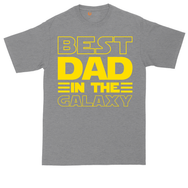 Best Dad in the Galaxy tall t-shirt for men in Jet Black