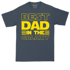 Best Dad in the Galaxy tall t-shirt for men in Heather Navy