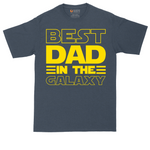 Best Dad in the Galaxy tall t-shirt for men in Heather Navy