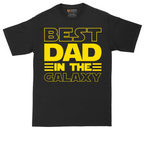 Best Dad in the Galaxy tall t-shirt for men in Jet Black