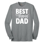 Best Flipping Dad Long Sleeve Tee - Athletic Grey