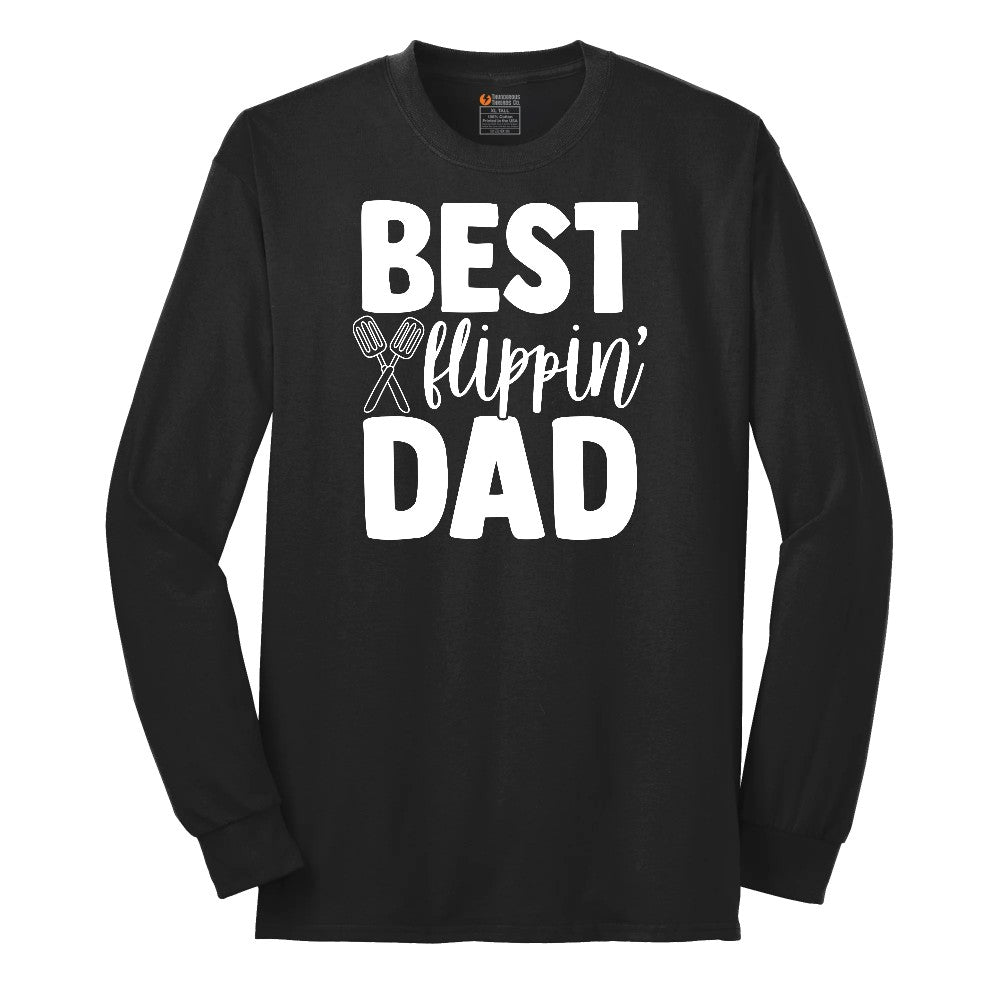 Best Flipping Dad Long Sleeve Tee - Jet Black